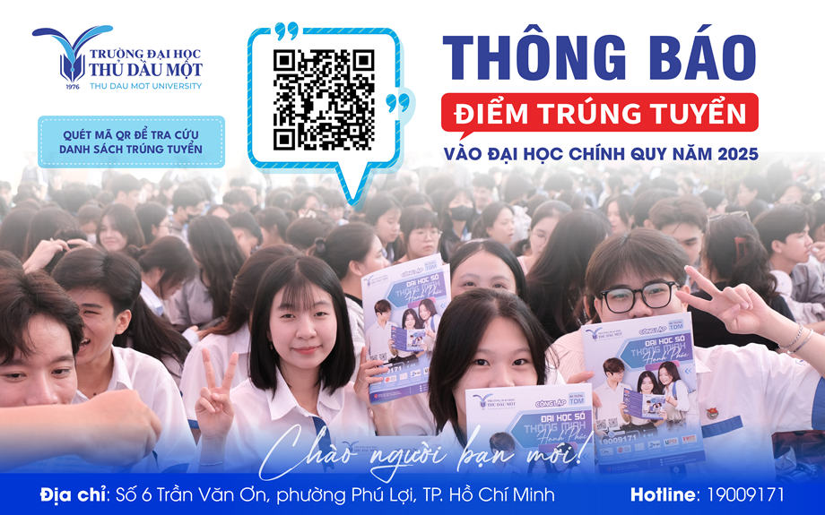Trường Đại học Thủ Dầu Một công bố điểm chuẩn trúng tuyển năm 2025